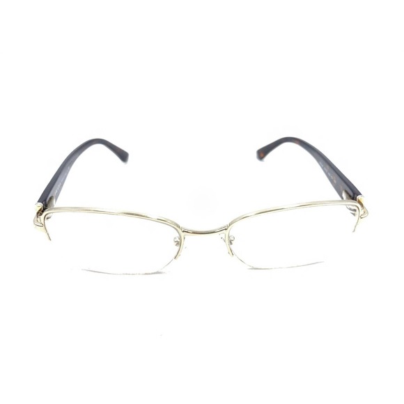 Prada VPR 52N AB6-1O1 Gold Brown Half Rim Eyeglasses Frames 53-18 135 Italy - Picture 2 of 12